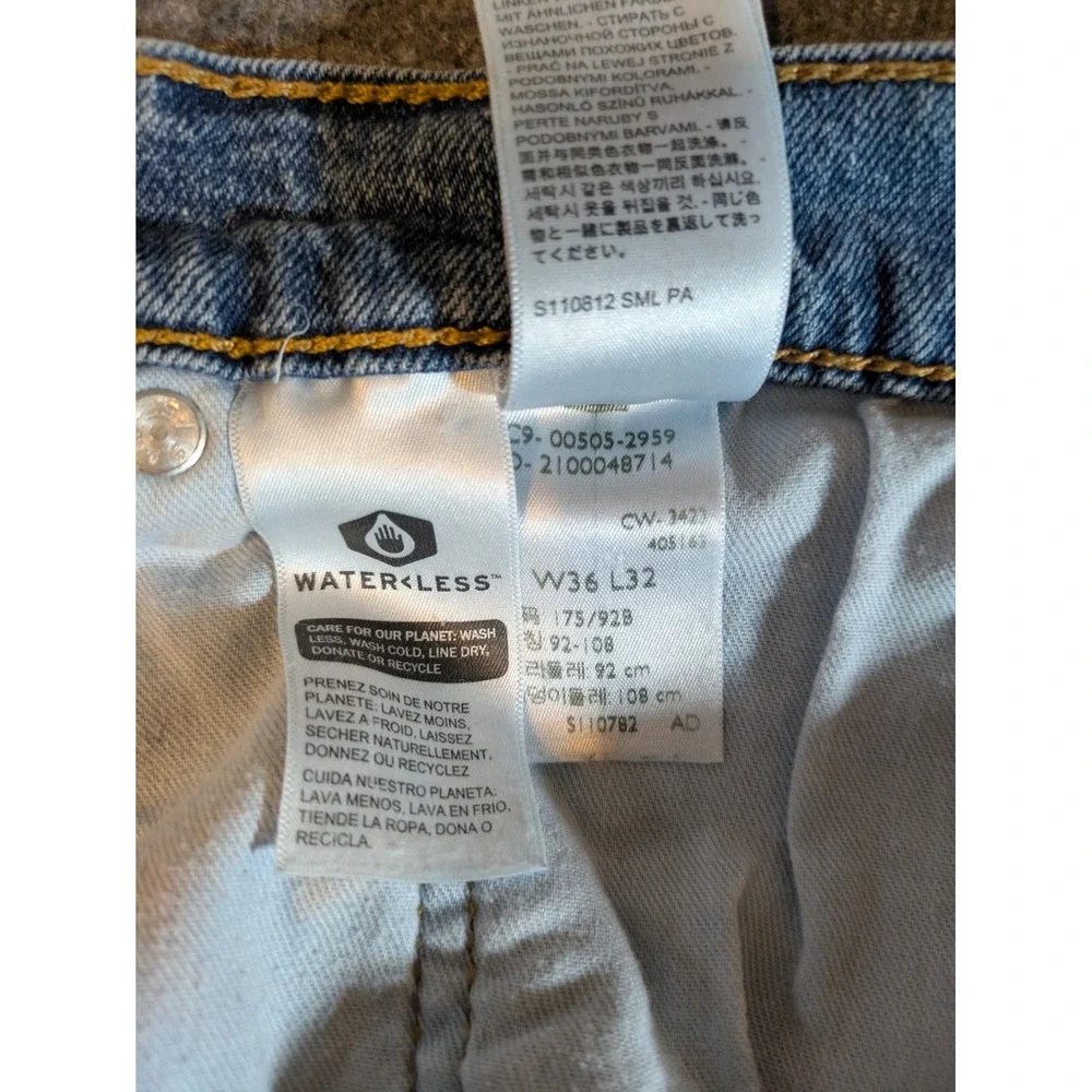 VTG Levis 505 Jeans Mens 36x32 Straight‎ Regular Light Wash Red Tag 90s